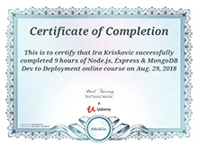 Node.js, Express, Mongo DB certificate