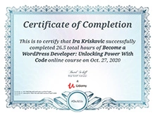 Become a WordPress Developer: Unlocking Power With Code certificate